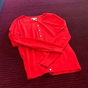 Ladies red cardigan